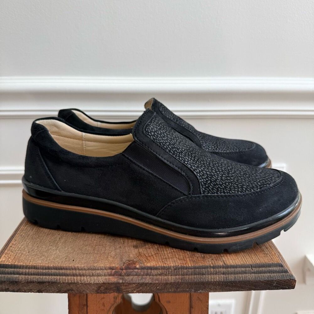 NWOB Fidelio Namir Slip On Black Nubuck $240 7.5uk 9.5us
